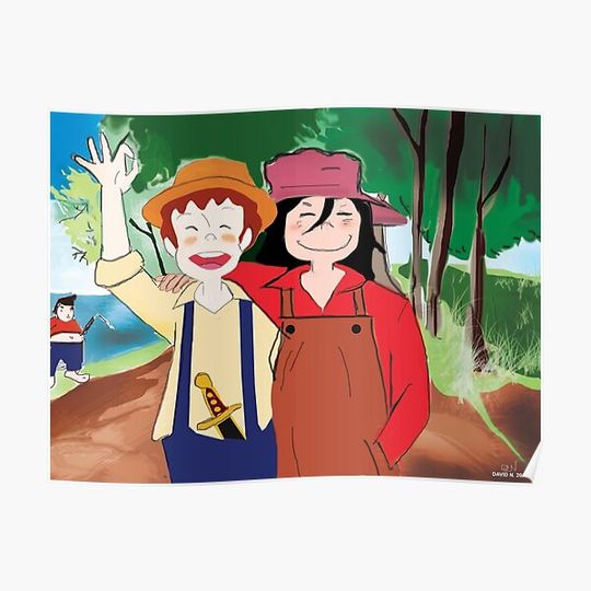 Discover Tom Sawyer and Huckleberry Finn Premium Matte Vertical Poster