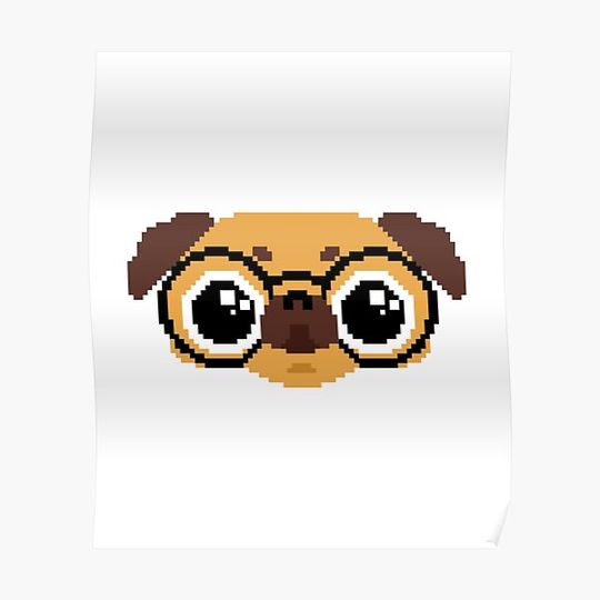Discover Dog Pixel Art 8 Bit Premium Matte Vertical Poster
