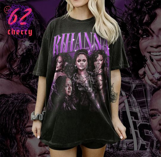 Discover Rihanna Vintage 90s T-shirt, Music Fan Graphic Tee