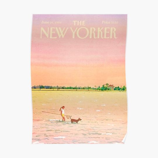Discover New Yorker Woman And Dog Premium Matte Vertical Poster