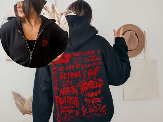 Discover Medusa Alice Cooper Zip Up Concert Tracklist Hoodie