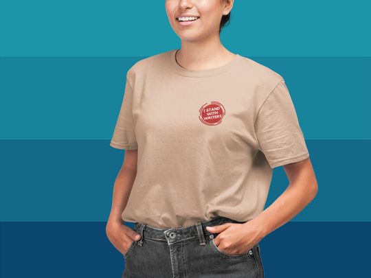 Discover I S.tand with Writers t-shirt 2023 WGA Strike support film industry pay solidarity