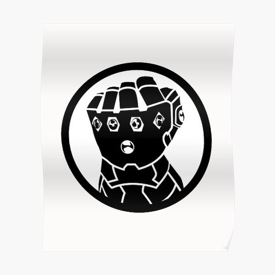 Discover Infinity Gauntlet black Premium Matte Vertical Poster