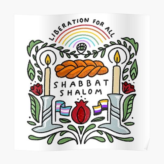 Discover Shabbat Shalom - Liberation For All Premium Matte Vertical Poster