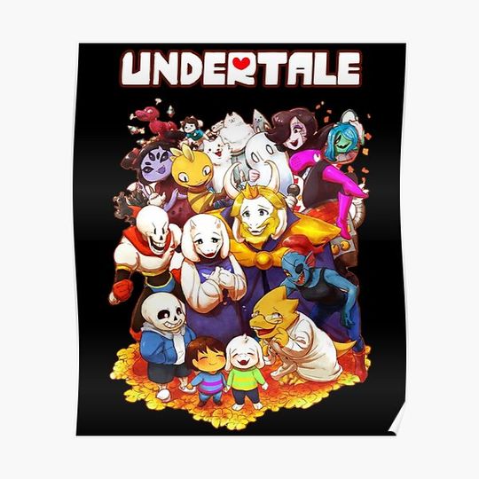 Discover Undertale Video Game Main Characters Funny Design Premium Matte Vertical Poster