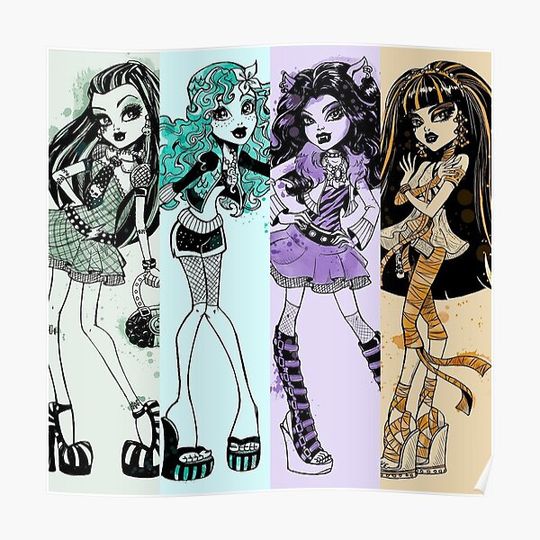 Discover Monster High Sketch Premium Matte Vertical Poster