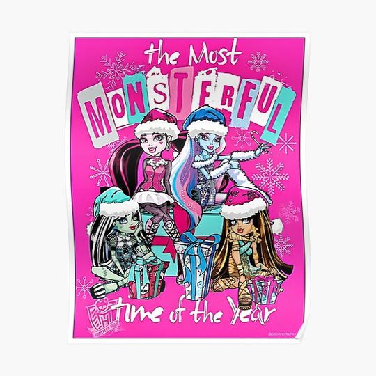 Discover Monster High Core Characters Christmas Premium Matte Vertical Poster