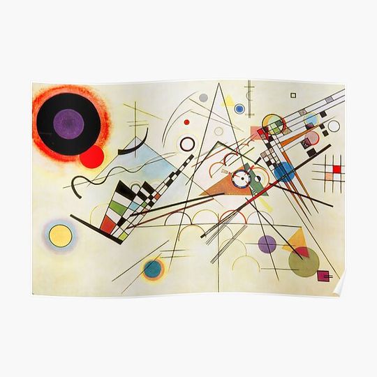Discover Wassily Kandinsky - Composition 8 (Digitally Enhanced) Premium Matte Vertical Poster