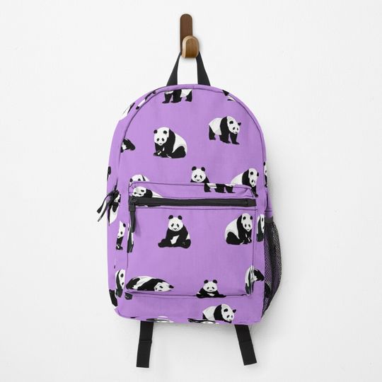 Discover Pandas on Purple Backpack