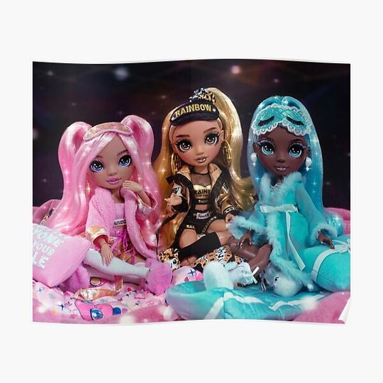 Discover Rainbow High Slumber Party dolls Premium Matte Vertical Poster