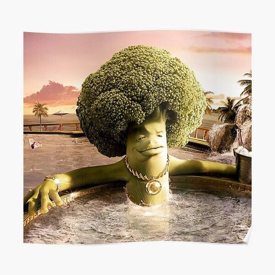 Discover Hard broccoli meme Premium Matte Vertical Poster