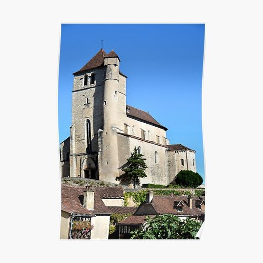 Discover Beautiful village in France-Saint-Cirq-Lapopie Premium matte vertical poster