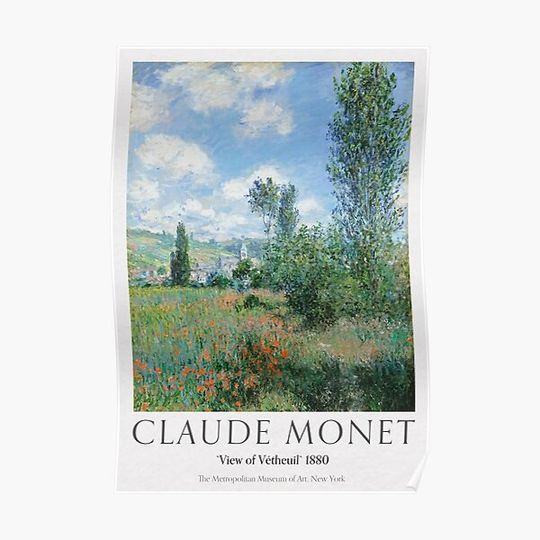 Discover View of Vétheuil, Impressionism - Monet Premium Matte Vertical Poster