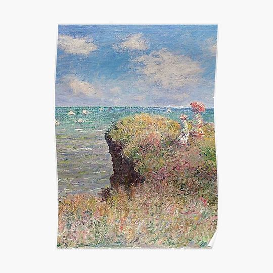 Discover Claude Monet - "Cliff walk at pourville" Premium Matte Vertical Poster