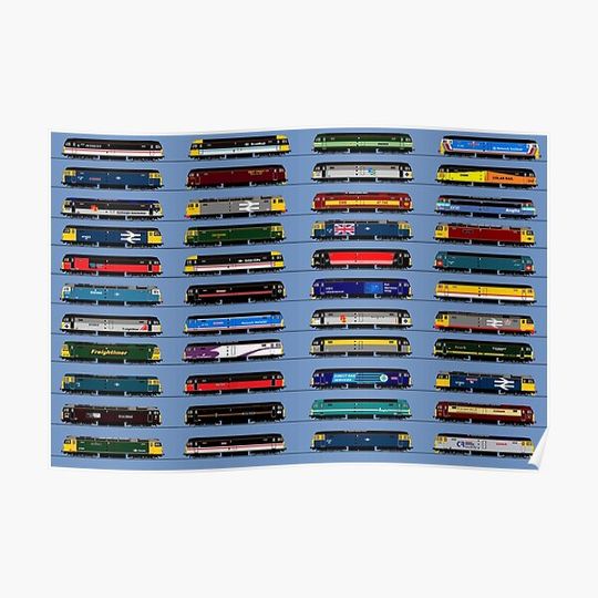 Discover class 47 locomotive collection Premium Matte Vertical Poster
