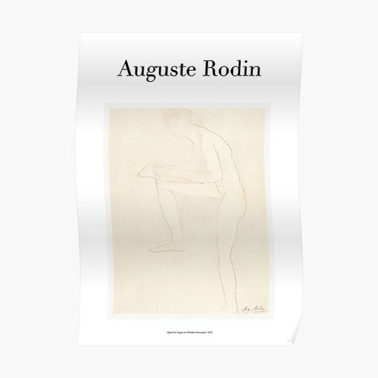 Discover Auguste Rodin - Sketch for Figure on Whistler Monument 1905 Premium Matte Vertical Poster