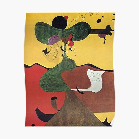 Discover Joan Miro Portrait of Mrs Mills in 1750 surrealism figurative art Premium Matte Vertical Poster