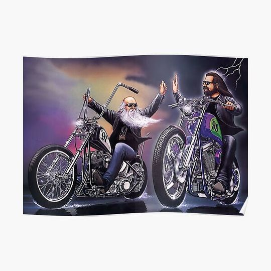 Discover Motorcycle Art - David Mann -View of an Easy Rider Premium Matte Vertical Poster