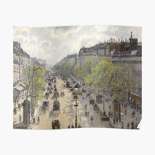 Discover Camille Pissarro - Boulevard Montmartre, Spring (Boulevard de Montmartre, spring morning) 1897 Premium Matte Vertical Poster