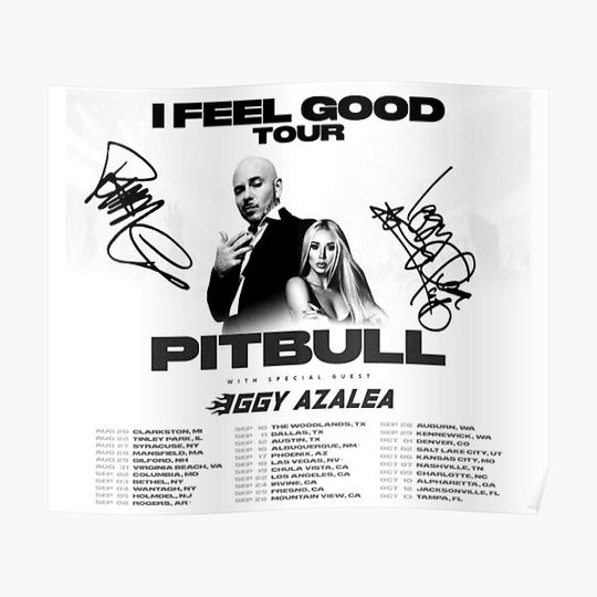 Discover Pitbull Mr.Worldwide I Feel Good Tour 2021 Premium Matte Vertical Poster