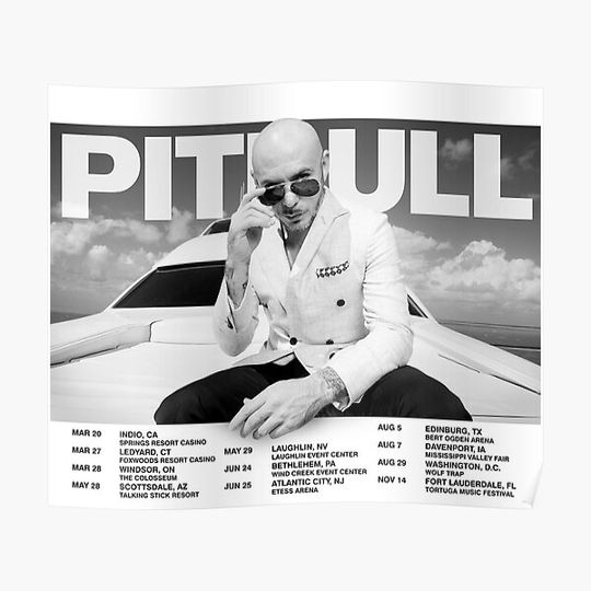 Discover Pitbull Mr.Worldwide Tour 2021 Premium Matte Vertical Poster