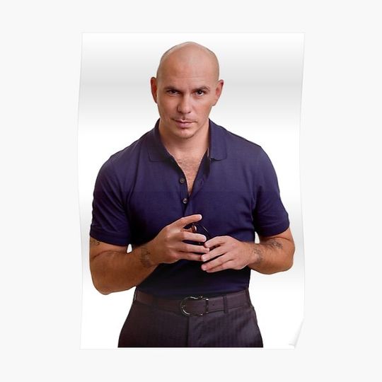 Discover Pitbull Rapper   Photo Design Premium Matte Vertical Poster