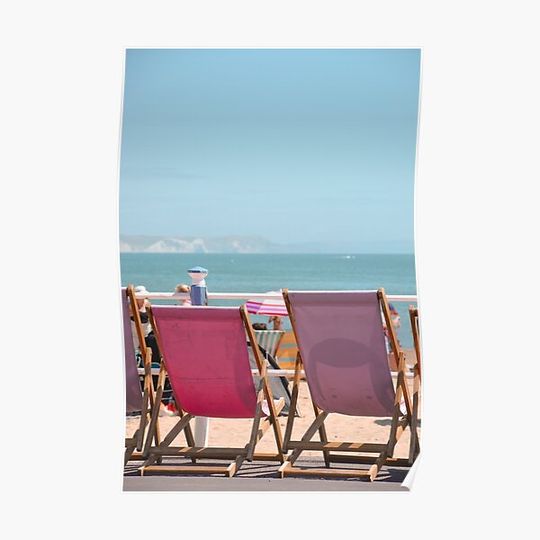 Discover Beach Chairs Premium Matte Vertical Poster
