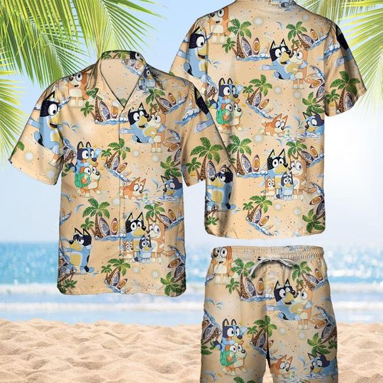 Discover BlueyDad Shirt Cartoon Cute Hawaii T-Shirt