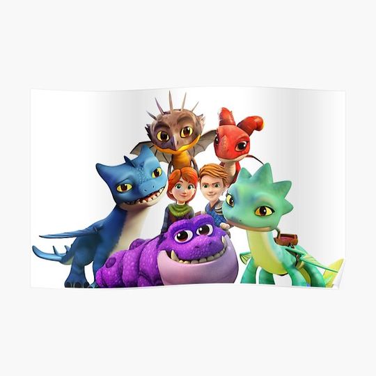 Discover Funny dragons rescue riders Premium Matte Vertical Poster