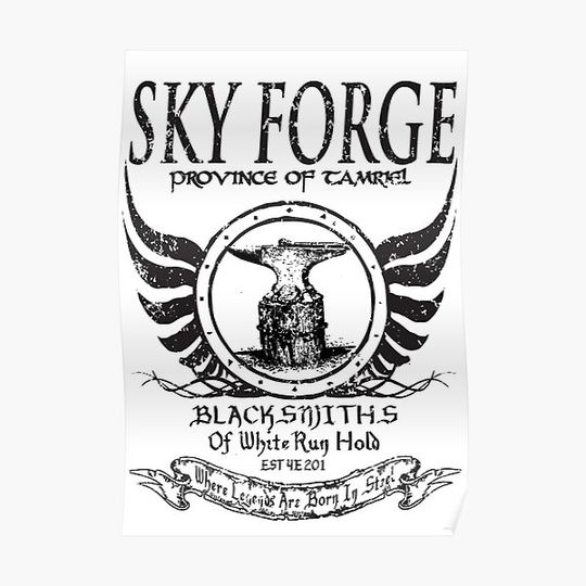 Discover SkyForge - Where Legends Are Born In Steel Premium Matte Vertical Poster