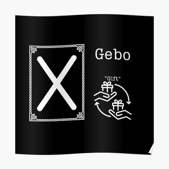 Discover Futhark Series - Gebo Rune Premium Matte Vertical Poster