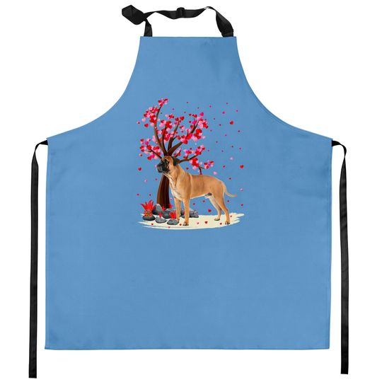 Discover Bullmastiff Dog Lover Heart Tree Bullmastiff Valen Kitchen Aprons