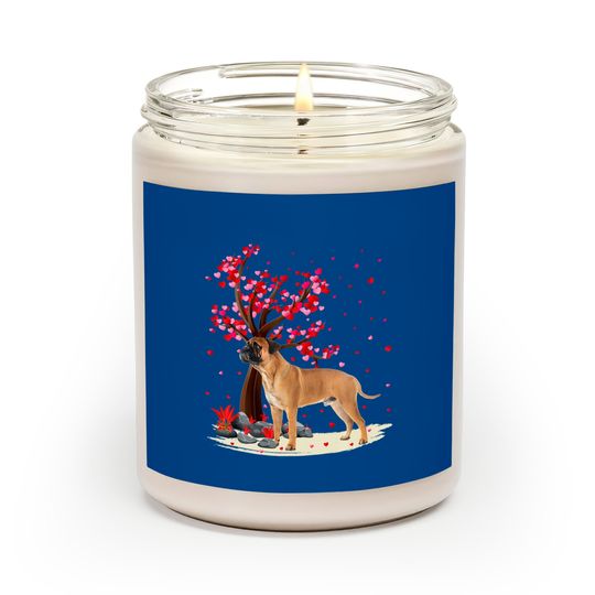 Discover Bullmastiff Dog Lover Heart Tree Bullmastiff Valen Scented Candles