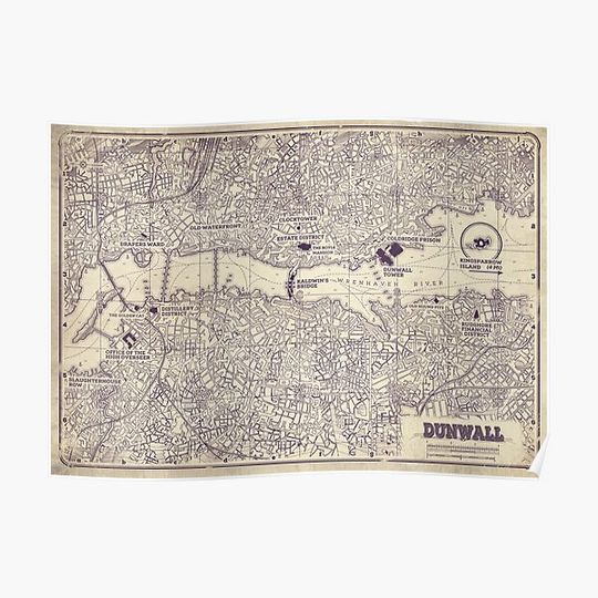 Discover Map of Dunwall Premium Matte Vertical Poster
