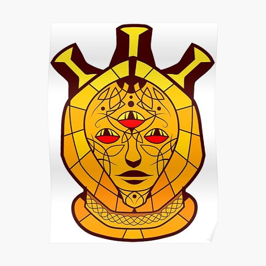 Discover Dagoth Ur's Mask | Dunmer Scrolls Fantasy Elder III Gaming | Tribunal TES Sixth House Premium Matte Vertical Poster
