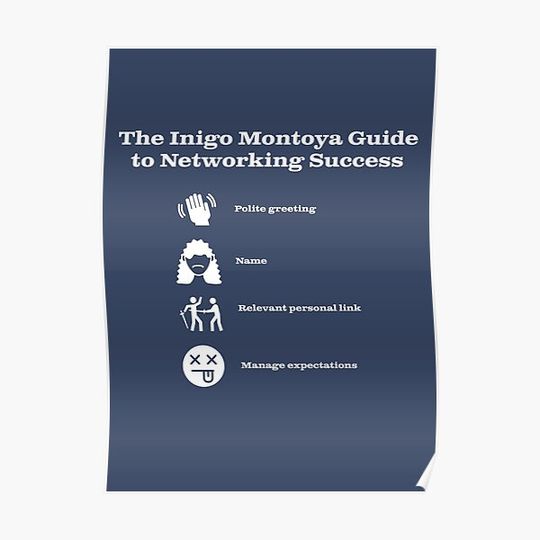 Discover Inigo Montoya: Guide to Networking Success Premium Matte Vertical Poster