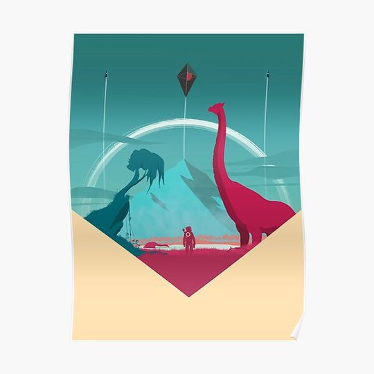 Discover No Man's Sky - Minimalist Travel Style - Video Game Art Premium Matte Vertical Poster