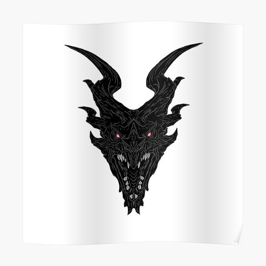 Discover Alduin face design Premium Matte Vertical Poster