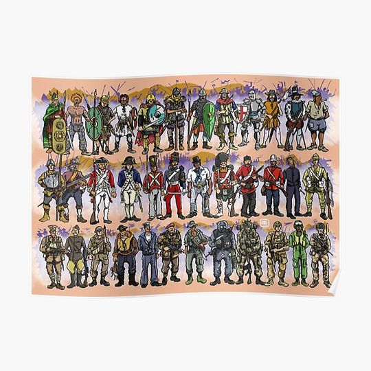 Discover British Military Uniforms Through The Ages Premium Matte Vertical Poster