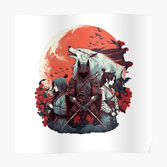Discover Samurai Wariror Premium Matte Vertical Poster