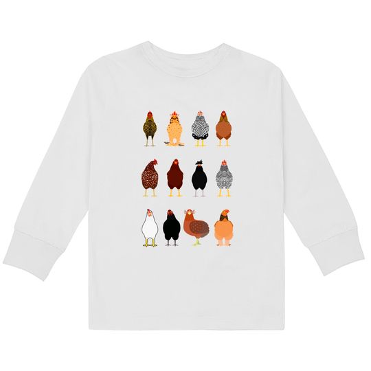 Discover Chicken Kids Long Sleeve T-Shirts Gift For Chicken Lover, Farm Life Kids Long Sleeve T-Shirts