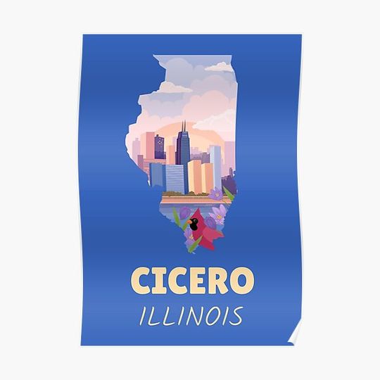 Discover Cicero Illinois Map Premium Matte Vertical Poster