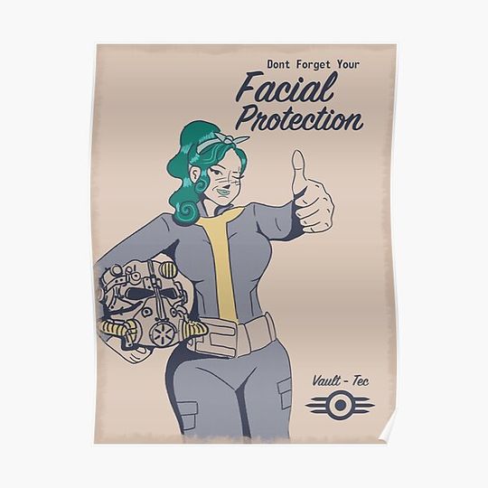 Discover Falllout Face Protection Premium Matte Vertical Poster