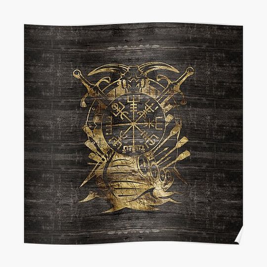 Discover Vegvisir - Viking  Navigation Compass Premium Matte Vertical Poster