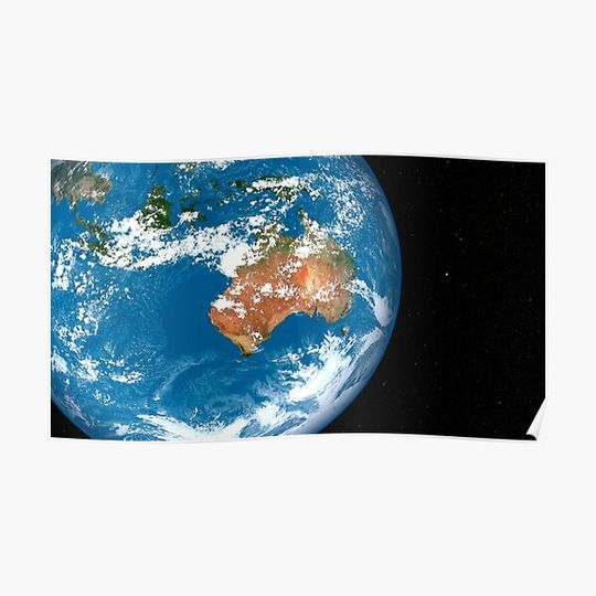 Discover Planet Earth showing clouds over Australia. Premium Matte Vertical Poster
