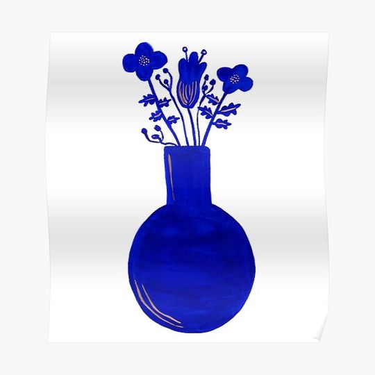 Discover Blue Vase Premium Matte Vertical Poster