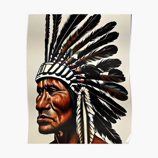 Discover Native American Portrait Premium Matte Vertical Poster