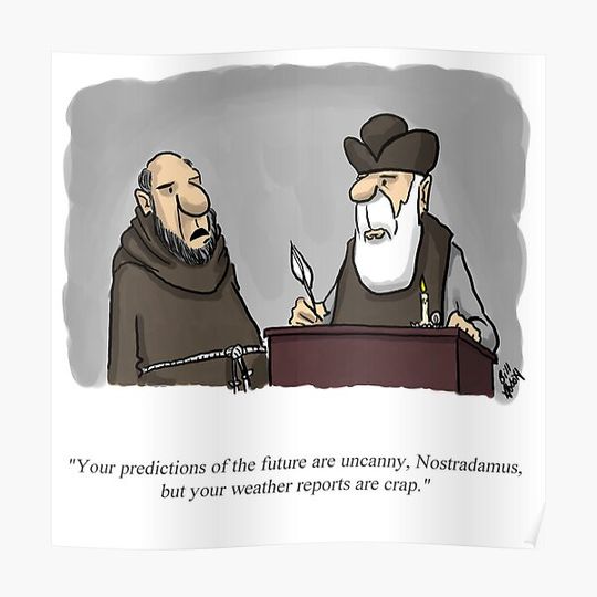 Discover Funny Percenters Nostradamus Cartoon Humor Premium Matte Vertical Poster
