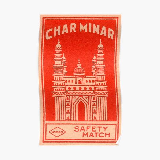 Discover Vintage Indian Matchbox #354 Premium Matte Vertical Poster