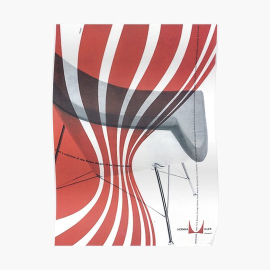Discover MID CENTURY 1950'S HERMAN MILLER GEORGE NELSON ADVERTISEMENT Premium Matte Vertical Poster